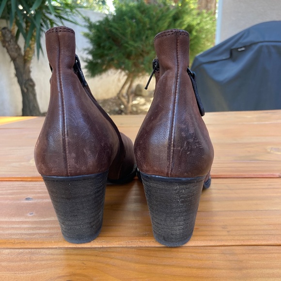 Paul Green Brown Zippered Heeled Booties Size 9 US Made in Austria UK 6.5 - Picture 6 of 11